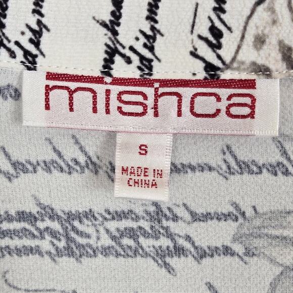 MISHCA French Garden Poplin Blouse Flare Sleeve Tie Front SMALL Boho Peasant - Picture 5 of 14